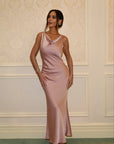 STUDIO RUYA COWL NECK MAXI DRESS - DUSTY PINK