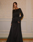 ÉNORA TIE DETAIL MAXI DRESS - BLACK