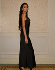STUDIO RUYA COWL NECK MAXI DRESS - BLACK