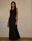 STUDIO RUYA COWL NECK MAXI DRESS - BLACK