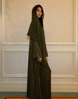 SLIT SLEEVE ABAYA - OLIVE GREEN