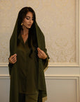 SLIT SLEEVE ABAYA - OLIVE GREEN