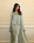 SLIT SLEEVE ABAYA - PISTACHIO