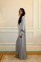 TIE DETAIL ABAYA - SILVER