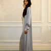 TIE DETAIL ABAYA - SILVER