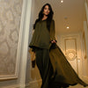SLIT SLEEVE ABAYA - OLIVE GREEN