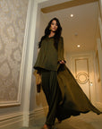 SLIT SLEEVE ABAYA - OLIVE GREEN