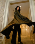SLIT SLEEVE ABAYA - OLIVE GREEN