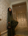 SLIT SLEEVE ABAYA - OLIVE GREEN