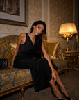 STUDIO RUYA COWL NECK MAXI DRESS - BLACK
