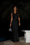 STUDIO RUYA COWL NECK MAXI DRESS - BLACK