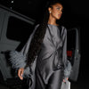 FEATHER KAFTAN - CHARCOAL