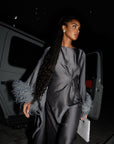 FEATHER KAFTAN - CHARCOAL