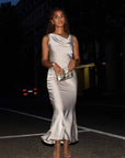 STUDIO RUYA COWL NECK MAXI DRESS - CHAMPAGNE