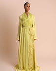SLIT SLEEVE ABAYA LIME