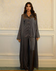 SLIT SLEEVE ABAYA - CHARCOAL