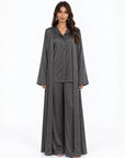 Slit Sleeve Abaya - Charcoal
