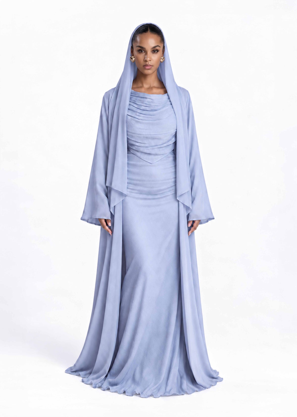 Luma Silk Abaya Powder Blue