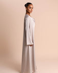 STUDIO SLIT SLEEVE ABAYA - CHAMPAGNE