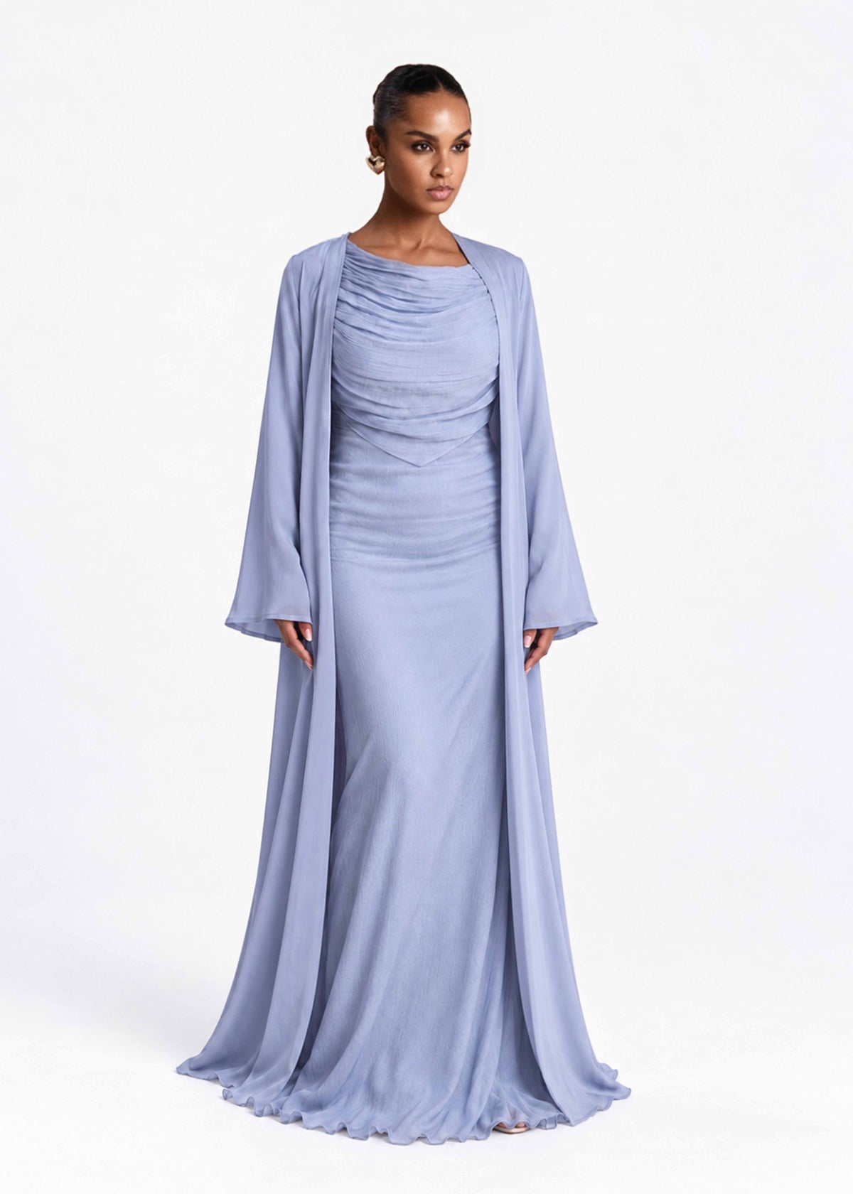Luma Silk Abaya Powder Blue