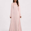 TIE DETAIL ABAYA - SOFT PINK