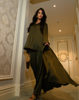 Slit Sleeve Abaya - Olive Green