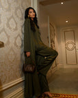 Slit Sleeve Abaya - Olive Green