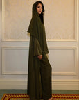 Slit Sleeve Abaya - Olive Green