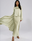 Slit Sleeve Abaya - Pistachio