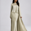 Slit Sleeve Abaya - Pistachio