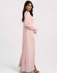 TIE DETAIL ABAYA - SOFT PINK